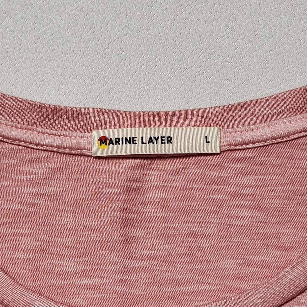 women's MARINE LAYER Swing Crew crewneck T-Shirt dusty rose Pink Supima/Modal L - Picture 2 of 5